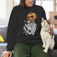 Halloween Skeleton Boston Terrier Women Crewneck Sweatshirt, Boston Terrier Halloween Sweatshirts, gift for family, gift for coworker