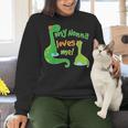 Kids My Nonna Loves Me Dinosaur Grandson Women Crewneck Sweatshirt, gift for family, gift for coworker