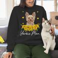 Sunflower Yorkie Mom Dog Lover Women Crewneck Sweatshirt, gift for family, gift for coworker