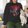 Super Power Superhero Boston Terrier Dog For Men Women Kids Women Crewneck Sweatshirt, gift for family, gift for coworker