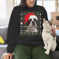 Ugly Xmas Sweater Santa Boston Terrier Dog Christmas For Men Women Kids Women Crewneck Sweatshirt, Boston Terrier Christmas Sweatshirts, gift for family, gift for coworker