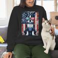 Vintage Boston Terrier Dog American USA US Flag Pets Lovers Tank Top Women Crewneck Sweatshirt, American Boston Terrier Sweatshirts, gift for family, gift for coworker