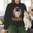 Vintage Boston Terrier Grandma Wear Sunglasses Dog Lover Men Women Girls Kids Women Crewneck Sweatshirt, gift for family, gift for coworker