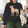Vintage Floral Boston Terrier For Dog Lover Women Crewneck Sweatshirt, gift for family, gift for coworker