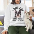 Bostie Mama Dog Dad Boston Terrier For Men Women Women Crewneck Sweatshirt, Boston Terrier Dad Sweatshirts, gift for family, gift for coworker