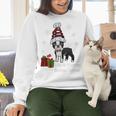 Boston Terrier Christmas T Shirt-Life Is Merrier Premium Tri-Blend Women Crewneck Sweatshirt, Boston Terrier Christmas Sweatshirts, gift for family, gift for coworker