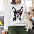 Boston Terrier Dog 4th July America USA Flag Men Women Kids Women Crewneck Sweatshirt, Boston Terrier 4th Of July Sweatshirts, gift for family, gift for coworker