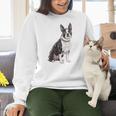 Boston Terrier Dog Dad Boston Terrier Dog Lovers Women Crewneck Sweatshirt, Boston Terrier Dad Sweatshirts, gift for family, gift for coworker