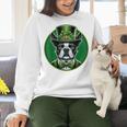 Boston Terrier Dog St Patricks Day Irish Pet Lover Men Women Kids Women Crewneck Sweatshirt, gift for family, gift for coworker