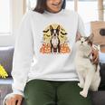 Boston Terrier Halloween Dog Lover Pumpkin Costume Women Crewneck Sweatshirt, Boston Terrier Halloween Sweatshirts, gift for family, gift for coworker