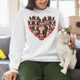 Boston Terrier Heart Valentine Boston Terrier Women Crewneck Sweatshirt, gift for family, gift for coworker