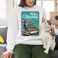 Boston Terrier Merry Christmas Tree Truck Dog X-Mas Women Crewneck Sweatshirt, Boston Terrier Christmas Sweatshirts, gift for family, gift for coworker
