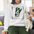 Cool Saint Patrick's Boston Terrier T Shirt For Dogs Lovers Women Crewneck Sweatshirt, gift for family, gift for coworker