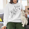 Dandelion Boston Terrier Flower Floral Bostie Tree Women Crewneck Sweatshirt, gift for family, gift for coworker