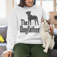 The Dogfather Boston Terrier Dog Funny Dog Gift T-Shirt For Men Women Girls Kids Women Crewneck Sweatshirt, gift for family, gift for coworker