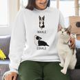 Inhale Exhale Yoga Boston Terrier Tshirt Women Crewneck Sweatshirt, gift for family, gift for coworker