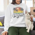 Myrtle Beach South Carolina Retro 70s Vintage Vacation Women Crewneck Sweatshirt, gift for family, gift for coworker