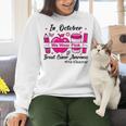 Pre-k Teacher In October We Wear Pink Breast Cancer Women Crewneck Sweatshirt, gift for family, gift for coworker
