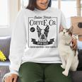 Retro Boston Terrier Coffee Dog Mom Coffee Lover Women Crewneck Sweatshirt, Boston Terrier Mom Sweatshirts, gift for family, gift for coworker