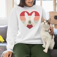 Retro Heart Boston Terrier Dog Vintage Valentine Women Crewneck Sweatshirt, gift for family, gift for coworker