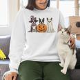 Spooky Ghost Boston Terrier Pumpkin Halloween Dog Lover Women Crewneck Sweatshirt, Boston Terrier Ghost Sweatshirts, Boston Terrier Halloween Sweatshirts, gift for family, gift for coworker