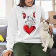 Valentine's Day Boston Terrier Dog Vector Women Crewneck Sweatshirt, gift for family, gift for coworker