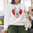 Valentine's Day Boston Terrier Dog Women Crewneck Sweatshirt, gift for family, gift for coworker