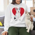 Valentine's Day Boston Terrier Lover Women Crewneck Sweatshirt, gift for family, gift for coworker