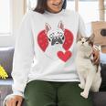 Valentine's Day Boston Terrier Women Crewneck Sweatshirt, gift for family, gift for coworker
