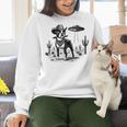 Vintage Boston Terrier UFO Western Wild West Dog Mom Dad Women Crewneck Sweatshirt, Boston Terrier Mom Sweatshirts, Boston Terrier Dad Sweatshirts, gift for family, gift for coworker