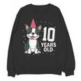 10 Years Old Birthday Boston Terrier Dog Lover 10th Party For Men Women Kids Women Crewneck Sweatshirt, novelty gifts, funny gifts