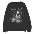 Astronaut Boston Terrier Space Galaxy Dog Lovers Women Crewneck Sweatshirt, novelty gifts, funny gifts