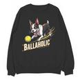 Ballaholic Boston Terrier Dog Chasing Bostie Ball Women Crewneck Sweatshirt, novelty gifts, funny gifts
