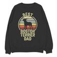 Best Dog Father Dad Vintage Boston Terrier For Men Women Women Crewneck Sweatshirt, novelty gifts, funny gifts