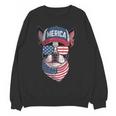 Boston Terrier 4th Of July US Merica Bostie Dog Patriotic For Men Women Kids Women Crewneck Sweatshirt, novelty gifts, funny gifts