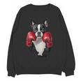 Boston Terrier Boxing Women Crewneck Sweatshirt, novelty gifts, funny gifts