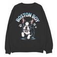 Boston Terrier Boy Cute Cartoon Dog Owner Pet Boston Terrier Women Crewneck Sweatshirt, novelty gifts, funny gifts