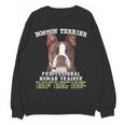 Boston Terrier Brindle Dog Professional Human Trainer Women Crewneck Sweatshirt, novelty gifts, funny gifts