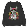 Boston Terrier Dia De Los Muertos Day Of The Dead Dog Skull For Men Women Kids Women Crewneck Sweatshirt, novelty gifts, funny gifts