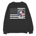 Boston Terrier Dog 4th Of July US American Flag Patriotic Women Crewneck Sweatshirt, novelty gifts, funny gifts
