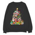 Boston Terrier Dog Christmas Tree Lights Xmas Pajama For Men Women Kids Women Crewneck Sweatshirt, novelty gifts, funny gifts