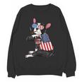 Boston Terrier Dog Merica 4th Of July Usa American Flag Men Women Crewneck Sweatshirt, novelty gifts, funny gifts