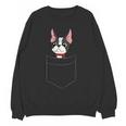 Boston Terrier Dog In The Pocket Boston Terrier For Men Women Girls Kids Women Crewneck Sweatshirt, novelty gifts, funny gifts