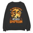 My Boston Terrier Dog Rides Shotgun Witch Halloween Men Women Women Crewneck Sweatshirt, novelty gifts, funny gifts