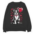 Boston Terrier Dog Valentine's Day Dog Owner Valentine Women Crewneck Sweatshirt, novelty gifts, funny gifts
