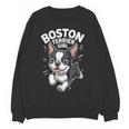 Boston Terrier Girl Cute Cartoon For Dog Owners Pet Terrier Women Crewneck Sweatshirt, novelty gifts, funny gifts
