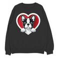 Boston Terrier Heart Cute Puppy Lover Or Dog Owner Women Crewneck Sweatshirt, novelty gifts, funny gifts