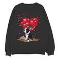 Boston Terrier Lover Heart Shape Boston Terrier Valentine Women Crewneck Sweatshirt, novelty gifts, funny gifts