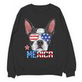 Boston Terrier Merica 4th Of July T Shirt Men Boys Dog Puppy Women Crewneck Sweatshirt, novelty gifts, funny gifts