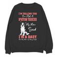 Boston Terrier Mom American Gentleman Dog Lover Mother's Day Women Crewneck Sweatshirt, novelty gifts, funny gifts